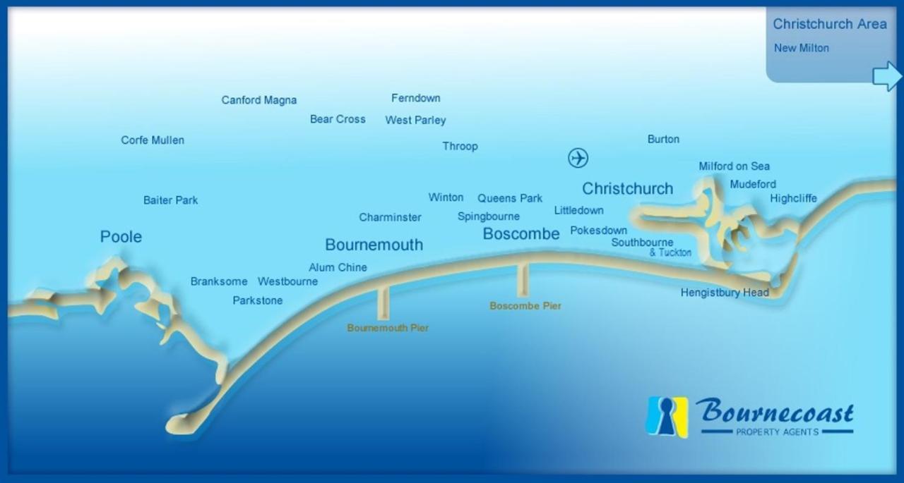 Bournecoast - Stylish Flat With Balcony - Sea Views - 10 Min Walk To Beach - Parking - Wifi - Fm8407 บอร์นมัธ ภายนอก รูปภาพ